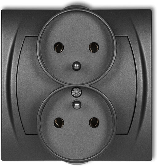 Logo Double Socket Frame U Without Overlay Graphite 11lgpr-2z