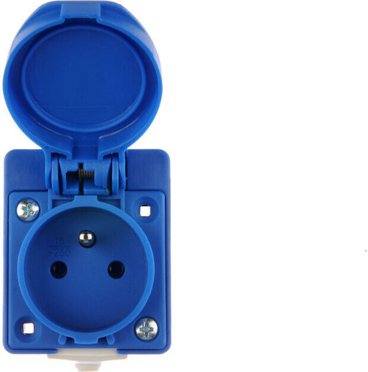 PCElectric Priză Electrică Simplă Rezistentă La Apă Albastră