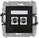 Mini Antenna Jack Dual Type F Sat Nickel Plated Matt Black 12mgf-2