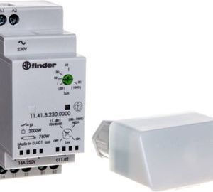 Finder Twilight Switch 1p 16a 230v Ac 35mm Ip20 External Sensor Ip54 1-80lx 11.41.8.230.0000