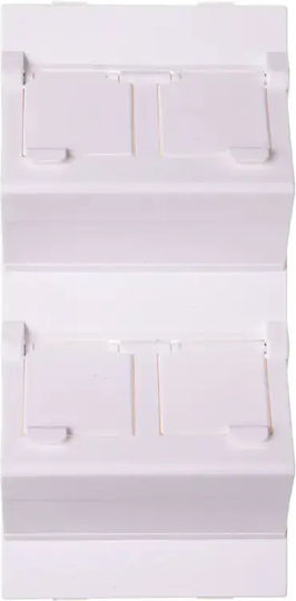 Simon Connect Plate K45 Quadruple Ict Socket 4xrj Beveled Pure White S80c/9