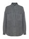 Long Sleeve Women's Cotton Shirt Vintage Grey