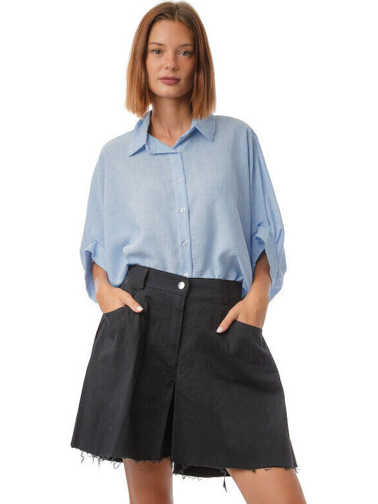 Long Sleeve Women's Shirt Light Blue