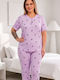 Asel Summer Women's Pajama Kit Lilac
