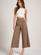 Women's High Rise Pantaloons in Loose Fit Brown