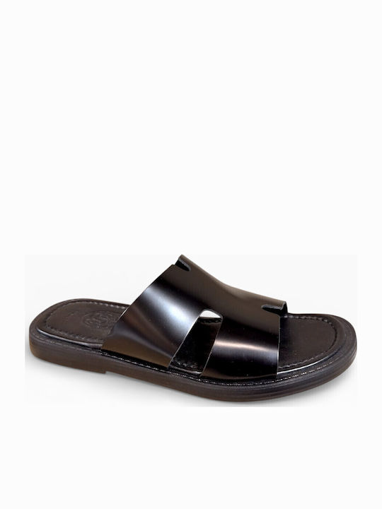 Leather Men's Sandals in Black Colour