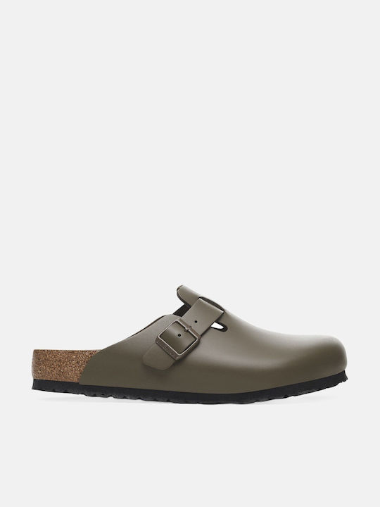 Birkenstock Boston Мъжки кожени сандали Сив
