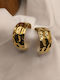 Earrings Made Of Gold Plated Steel E253