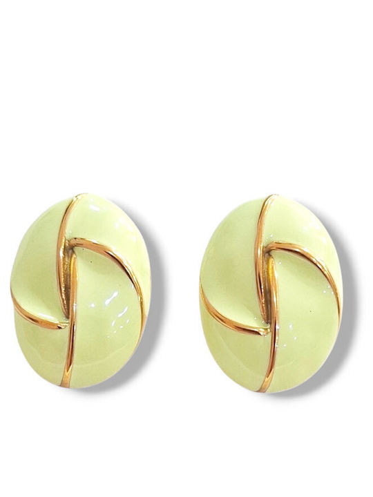 Touch Gold Plated Green Steel Earrings 24 252 Yellow