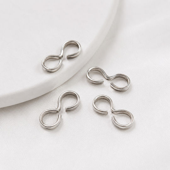 Metallic Silver Components Connectors 15x7mm 100pcs 21-25