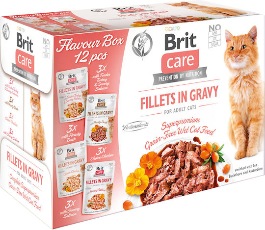 Brit Hrană Umedă pentru Pisici Bătrâne în Pliculeț cu Carne 12x85gr