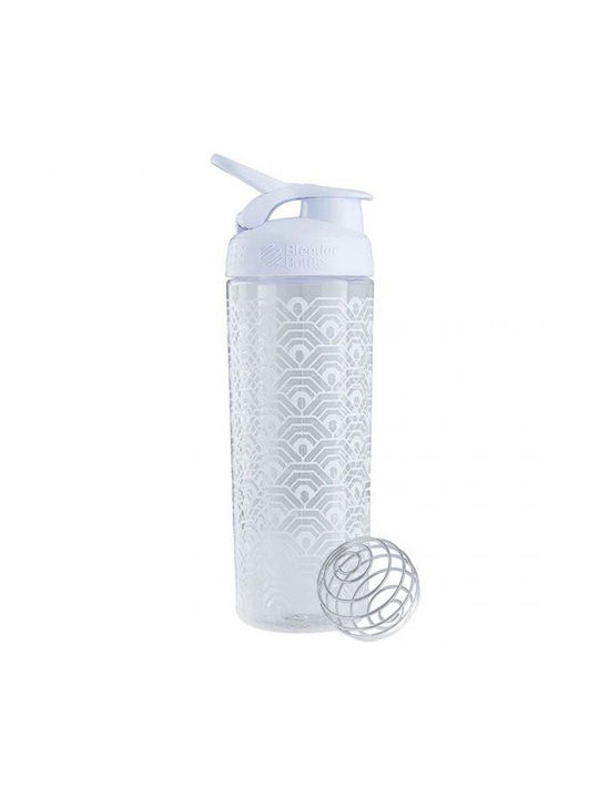 Blender Bottle Sportmixer Proteinshaker 820ml Rostfreier Stahl Weiß