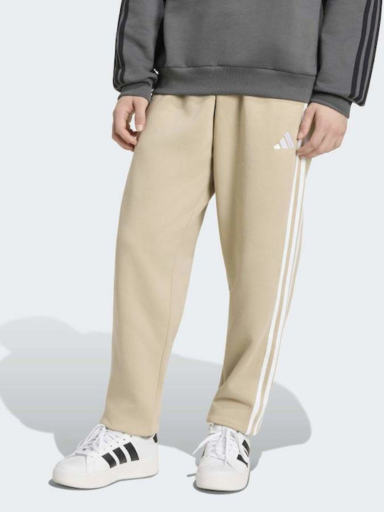 adidas Essentials 3-Stripes Beige Sweatpants Trousers