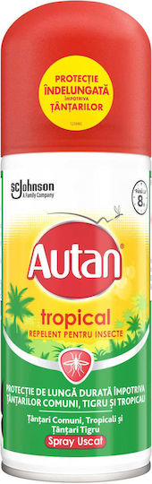 Autan Spray Repelent Tropical Împotriva Țânțarilor Spray DEET Potrivit pentru Copii 100ml