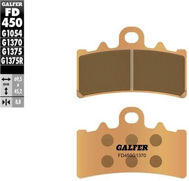 Galfer Motorradbremsbeläge Kh606 Sintered Metallisch Gold Street