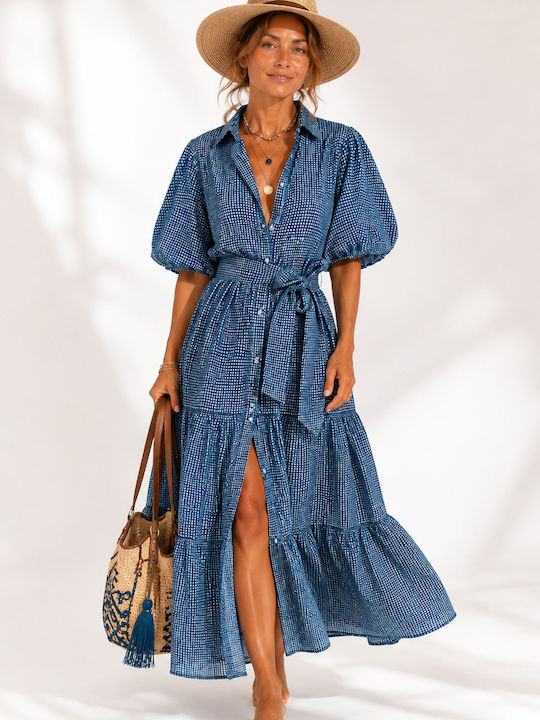 Indigo By Cécile Damenkleid Ganztägig Kariert