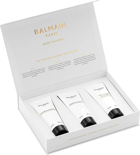 Set Balmain Professionnel Couleurs Couture Șampon pentru păr Hidratare 50 Ml + Couleurs Couture Balsam de păr cu Ulei de Argan Hidratare 50 Ml + Couleurs Couture Cremă Tratament Mască pentru păr
