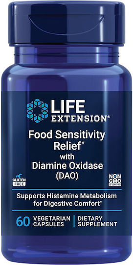 Life Extension Food Sensitivity Relief Diamine Oxidase Dao Life Extension 60 Capsules