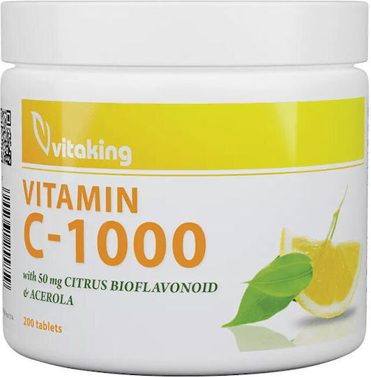 Vitaking Витамин С 1000 Mg 50 Mg Цитрусови Биофлавоноиди Ацерола Vitaking 200 Таблетки