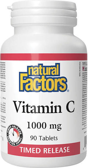 Natural Factors Vitamin C for Immune Support, Skin & Antioxidant Action 1000mg 90 Tablets