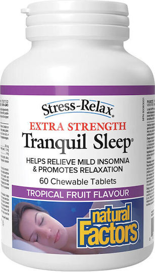 Natural Factors Tranquil Schlaf Extra Stärke Natural Factors Tropische Frucht 60 Kautabletten