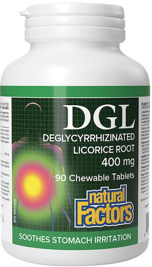 Natural Factors Dgl Деглициризирано Корен От Женско Биле 400 Мг Natural Factors 90 Дъвчащи Таблетки