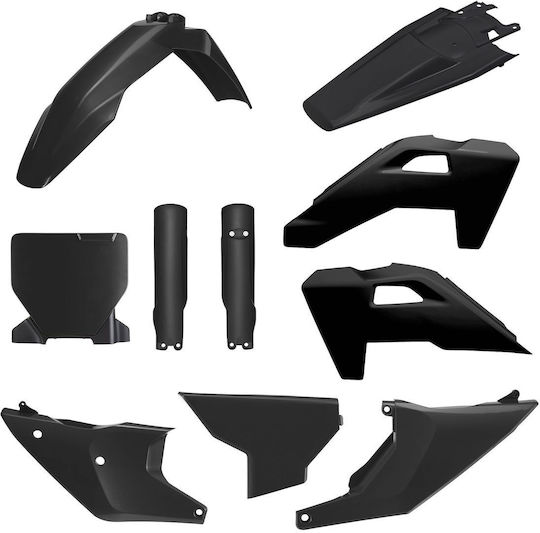 Polisport Vorderseite Kunststoff Bausatz für Motorrad Schwarz
