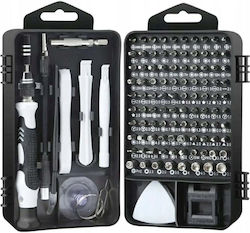 Silver 115-teiliges Set Magnetischer Präzisionsschraubendreher mit flexiblem Schaft und 115 austauschbaren Bits