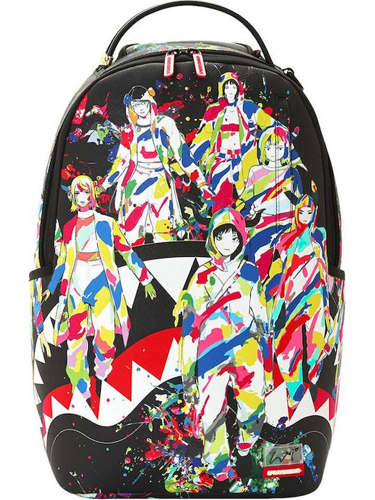 Sprayground Hideki Saijo Spray Mashup Σχολική Τσάντα Πλάτης Γυμνασίου - Λυκείου με Θήκη για Παγούρι Πολύχρωμη 29 x 15 x 45εκ