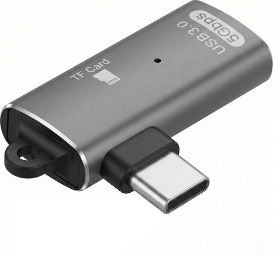 Linq Micro SD-Karte Tf Kartenleser Für Usb-C Abgewinkelter Usb-A Anschluss Graue