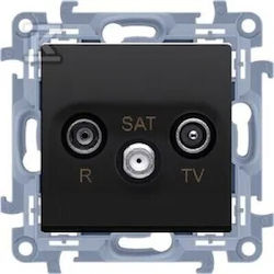 Simon 10 Rtv-sat Through-hole Antenna Jack Frame Black Matt Casp.01/49
