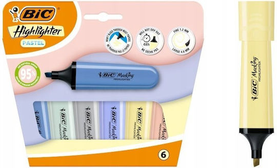 BIC Pastel Marker Unterstreichen Sie Pastel Set 6 Stück