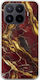 Cracked Marble Red Gold Xiaomi 17t Pro 5g Flexible TPU Transparent Silicone Case
