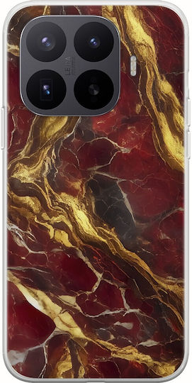 Cracked Marble Red Gold Xiaomi 17t Pro 5g Flexible TPU Transparent Silicone Case