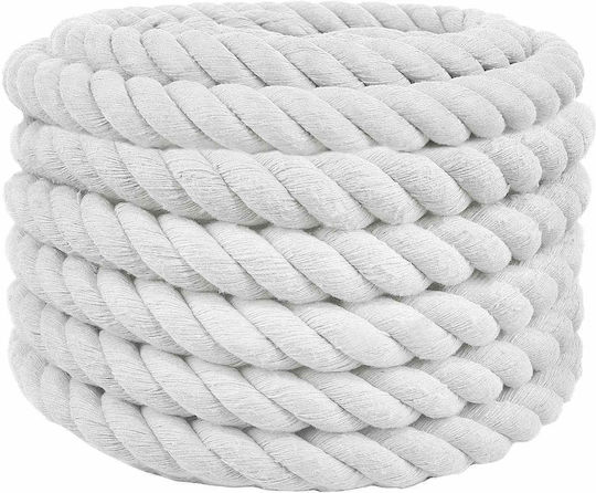 vidaxl Rope White 3 x 3 x 1000 cm Cotton