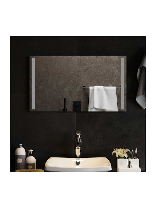 vidaXL Oglindă de baie Led 70x40cm Transparentă
