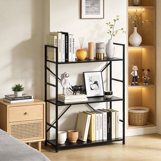 Bookcase Manlo Black 58.6x23.5x80cm 085-000045 Bookcase Manlo Black 58.6x23.5x80cm 085-000045