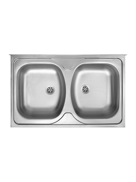 Deante Ένθετος Νεροχύτης Inox με Μπαταρία Μ80xΠ50cm Γκρι