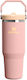 Stanley Iceflow Flip Handled Tumbler Thermos Stainless Steel BPA Free 890ml Peach Rose with Straw and Handle