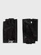 K/signature Schwarze Lederhandschuhe mit Fingerloser Stil