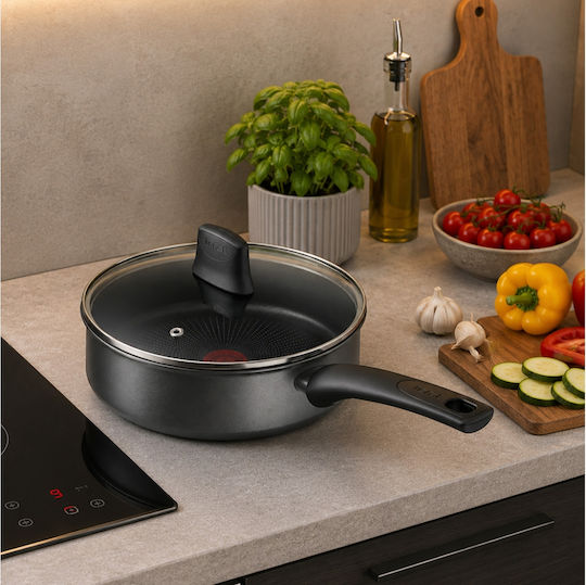 Tefal Chef Σωτέζα από Αλουμίνιο με Καπάκι με Αντικολλητική Επίστρωση 24cm
