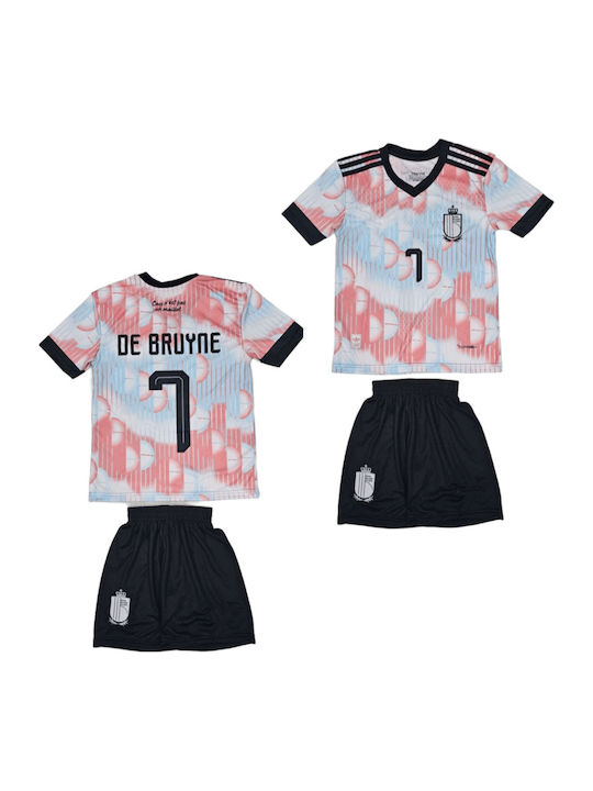Kids Football Set De Bruyne Belgium National Team Mundial 2026 Light Blue-Pink Balón De Oro Pink Light Blue Unisex Kids Ab171