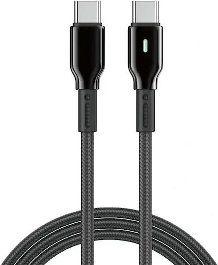 Wiwu Braided Cable USB-C Male - USB-C 60W Black 1m