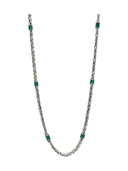 Poco Loco Byzantinische Halskette mit Talisman aus Silber mit Zirkon Grün