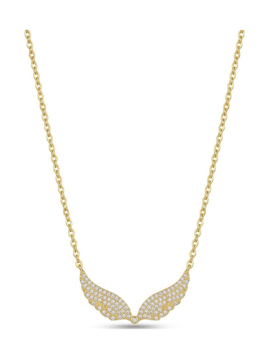 Poco Loco Doppeltes Halskette Talisman aus Vergoldetem Stahl mit Diamant & Zirkon