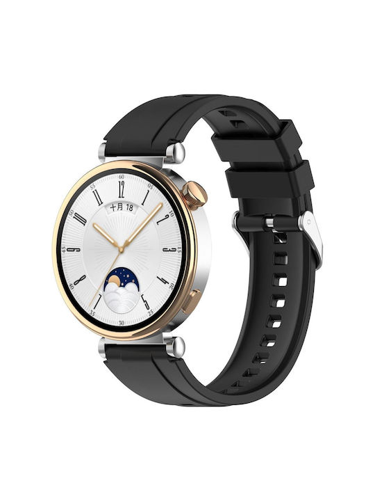 Λουράκι Smartwatch 18mm Huawei Watch Gt 4 41mm W1 Honor Watch S1 Garmin Venu 2s Vivoactive 4s Techsuit Watchband W075 Σιλικόνης Black 5949419283794