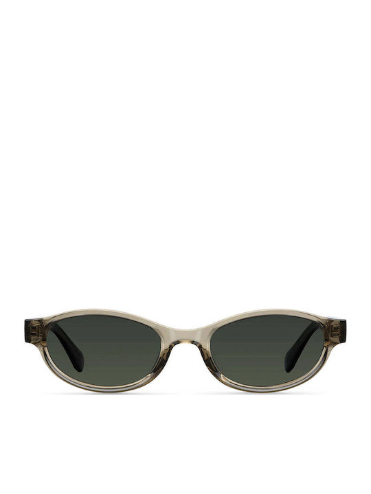 Meller Ina Unisex Sunglasses with Grey Horn-Rimmed Frame and Grey Polarized Lens IN-GREIGEOLI