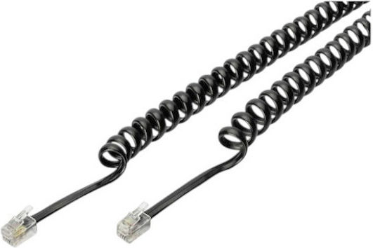 SGL Spirale Telefonkabel RJ10 4P4C 4m Schwarzes (097060)