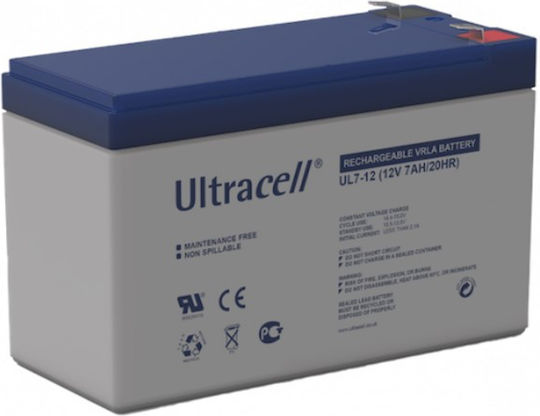 Ultracell Μπαταρία UPS με Χωρητικότητα 7Ah και Τάση 12V