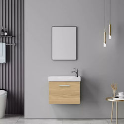 Pakketo Renza Vanity Unit with Sink & Mirror Oak